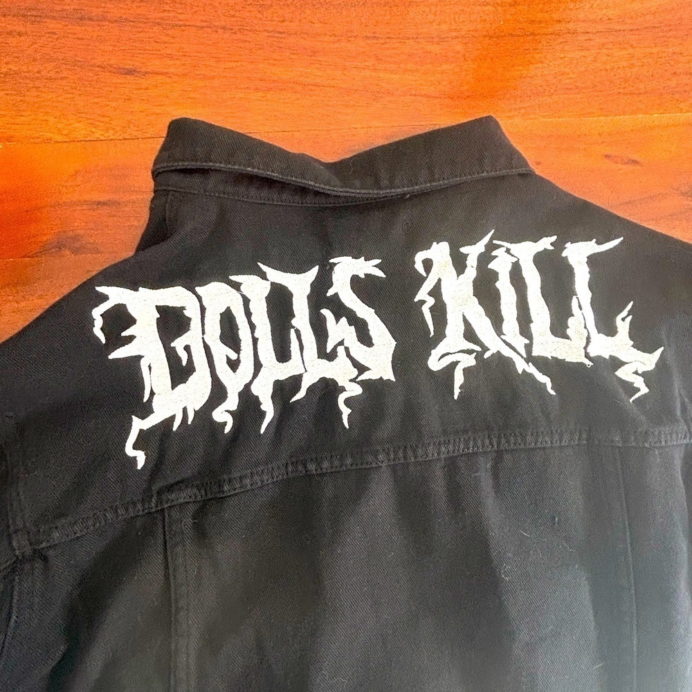 NWOT Dolls Kill black denim cropped jacket S​​